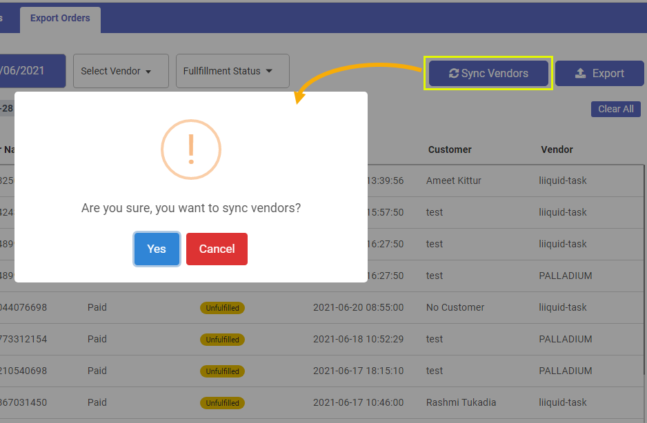 Shopify app to manage the orders and export by scheduler
