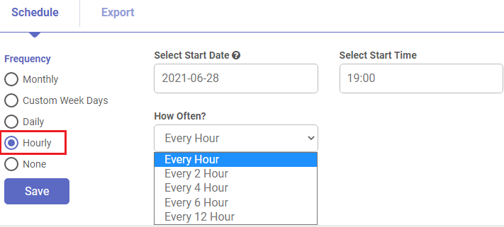 Shopify app Auto schedule exporting orders